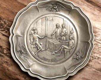 Vintage Worcester Pewter Bicentennial Plates: P.W. Baston, Set of