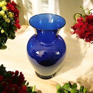 Hand Blown Cobalt Blue Vase