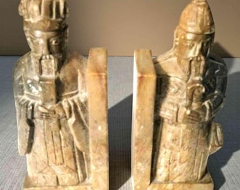 Asian Bookends. Scholar and Warrior. 6.25".