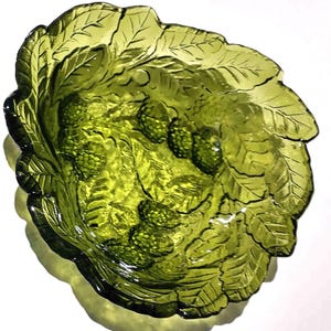 Vintage Indiana glass bowl/ candy dish  Loganberry Green