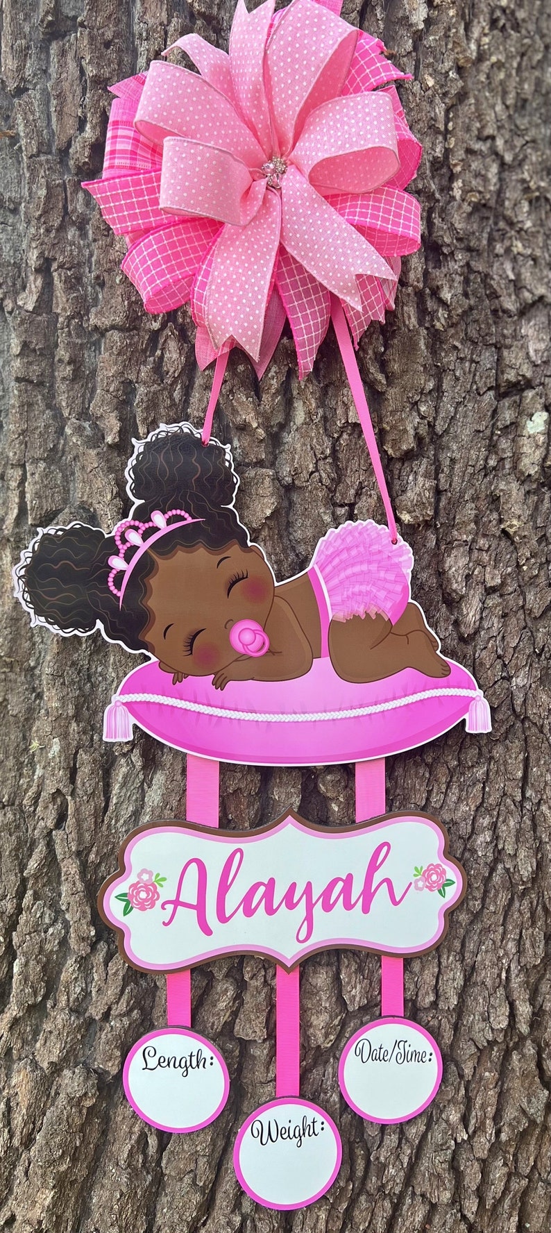 Baby Girl Door Hanger Hospital Door Hanger Personalized Baby Etsy