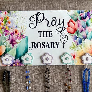 Rosary wall hanger , Catholic gift , key holder, rosaries holder.