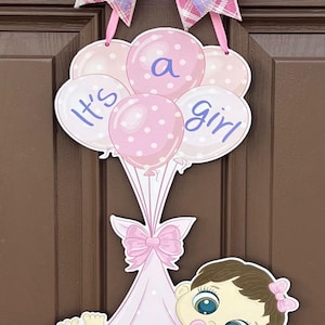 Baby girl  door hanger, hospital door hanger, personalized baby girl name, newborn announcement