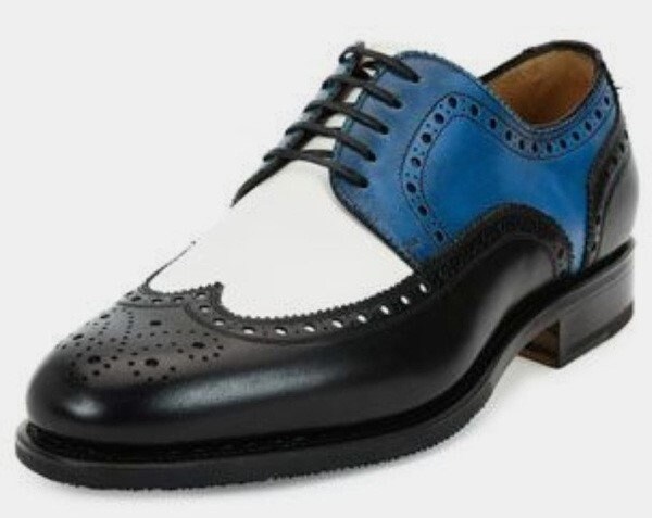 Men's Handmade Adorable Genuine Multi Color Leather Dress Formal Brogue ...