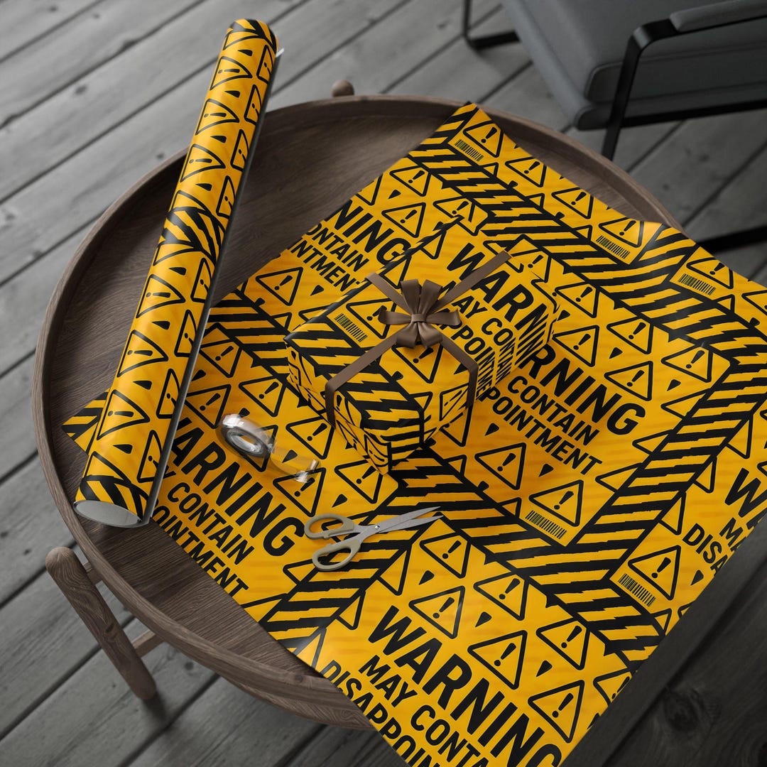 Caution Tape Wrapping Paper: Hazard Icons, Funny Barcodes - Etsy