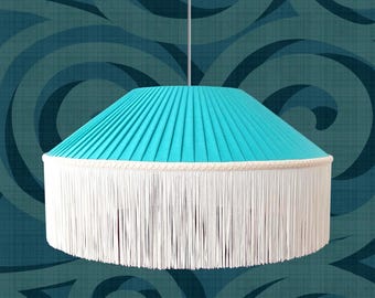 Modern Boho Vintage Silk Fringe Pendant Lamp – Handcrafted Fabric Ceiling Light, Art Deco & Statement Lighting by Really Nice Lamps