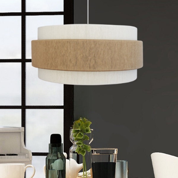 Lampe à suspension moderne en fil de bambou. Style contemporain. Fabriqué par de très belles lampes.