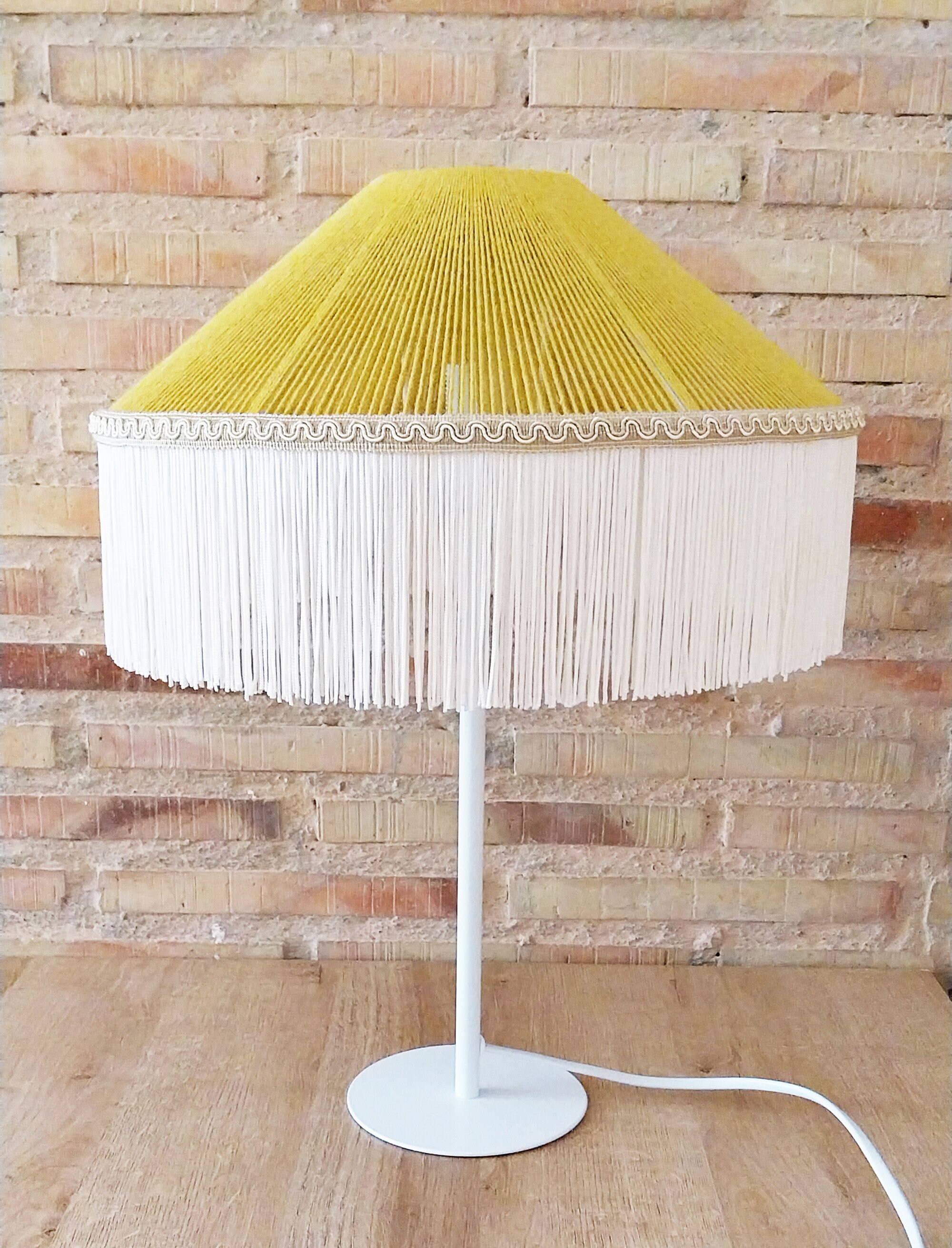 Boho Vintage Silk Fringe table Lamp – Handcrafted Bamboo Woven table Light by ReallyNice Lamps