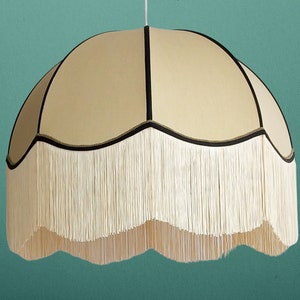 Modern Vintage Silk Fringe Pendant Lamp – Handcrafted Fabric Ceiling Light, Boho & Art Deco Style by Really Nice Lamps