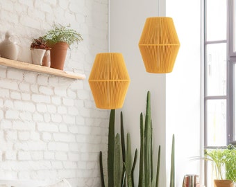 Modern Handcrafted Rope Ceiling Pendant Lamp - Contemporary Style. Made by Really Nice Lamps.