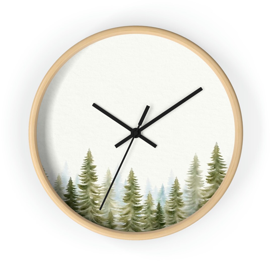 Forest Trees Wall Clock Etsy