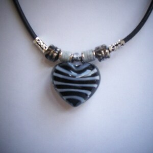 Heart Pendant on a 16" Leather Necklace