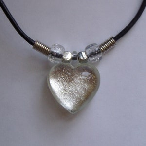 Heart Pendant on a 16" Leather Necklace