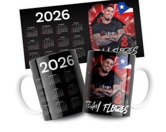 2026 Calendar Mug Wrap Puerto Rico • Boricua Sports Fan (PNG)