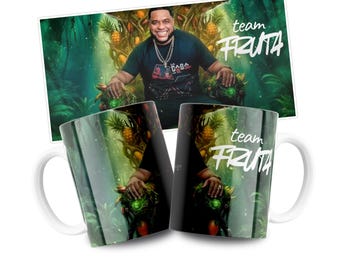 Dominican Urban Mug | Team Fruit, Piranha Humor (PNG/Mug Wrap)