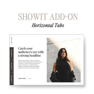 Showit Add-On Canvas Template Vertical Tabs, Premium Showit Website, FAQ, Showit Template for Photographer, Designer, Coach