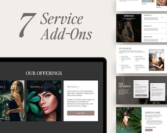 Showit Website Template: Service Add-On Canvases for Coaches, Photographers, Designers