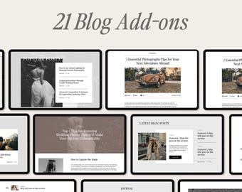 Showit Blog Page Add-On Canvas Bundle - Website Template for Photographers & Designers - Photo Galleries/Templates