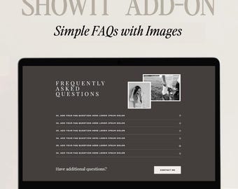 Accordion Showit Template, Premium Showit Website Template, FAQ Add-On Canvas, Showit Template for Photographer, FAQ Add-On, Drop-Down