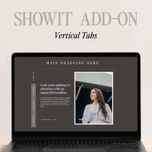 Showit Add-On Canvas Template Vertical Tabs, Premium Showit Website, FAQ, Showit Template for Photographer, Designer, Coach