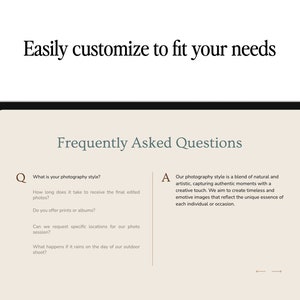 FAQ Showit Canvas Template, Premium Showit Website Template, FAQ Add-On Canvas, Showit Template Photographer, Designer, Videographer, Coach image 5