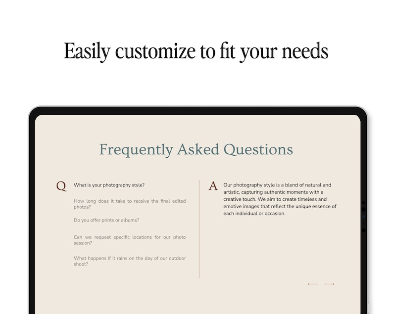 FAQ Showit Canvas Template, Premium Showit Website Template, FAQ Add-On Canvas, Showit Template Photographer, Designer, Videographer, Coach image 5