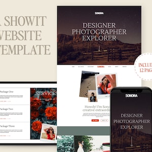Showit Website Template, Photographer website template, Showit Website Template for Photographer, Showit Website Design, Boho Showit Design
