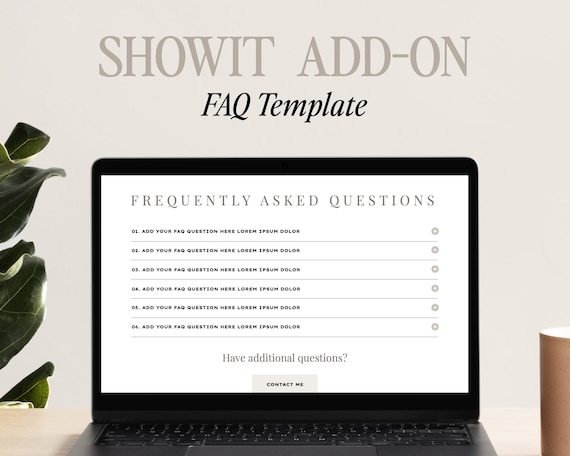 Accordion Showit Template, Premium Showit Website Template, FAQ Add-On Canvas, Showit Template for Photographer, FAQ Add-On, Drop-Down