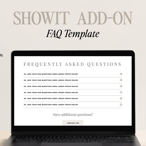 Accordion Showit Template, Premium Showit Website Template, FAQ Add-On Canvas, Showit Template for Photographer, FAQ Add-On, Drop-Down