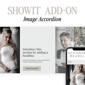 Image Accordion Showit Template, Premium Showit Website Template, Showit Template for Photographer, Add-On, Showit Canvas