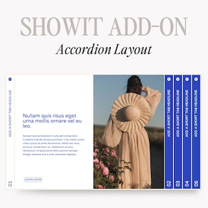 Akkordeon Showit Template, Premium Showit Website Template, FAQ Add-On Canvas, Showit Template für Fotografen, Add-On, Drop-Down