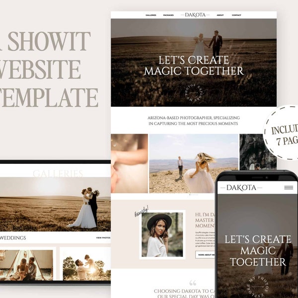 Premium Showit Website Template, website templates photography, Showit Website Template for Photographer, Showit Website, Wedding Planner