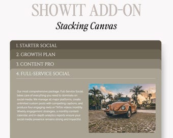Showit Website Stacking Canvas Template: Modern Design (Instant Download)