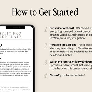 FAQ Showit Canvas Template, Premium Showit Website Template, FAQ Add-On Canvas, Showit Template Photographer, Designer, Videographer, Coach image 4