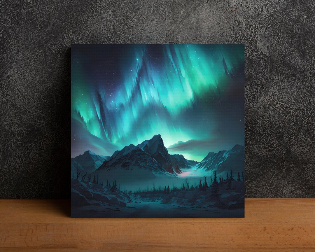 Northern Lights Canvas Wall Art Print Aurora Borealis Art Etsy