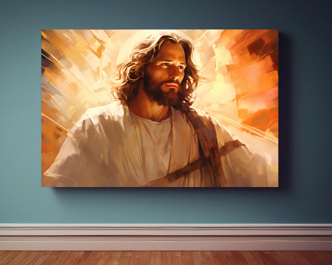 Jesus Portrait Canvas Wall Art Print, Jesus Christ Wall Hanging ...