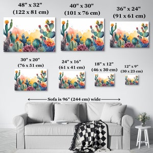 Watercolor Cactus Canvas Wall Art Print, Cactus Decor, Desert Wall Art ...