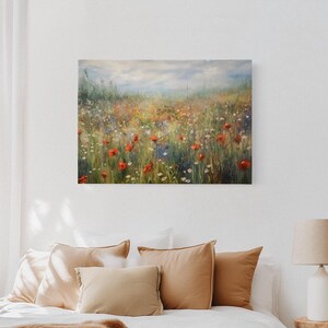 Flower Meadow Canvas Wall Art Print, Wildflower Field Art, Floral Wall ...