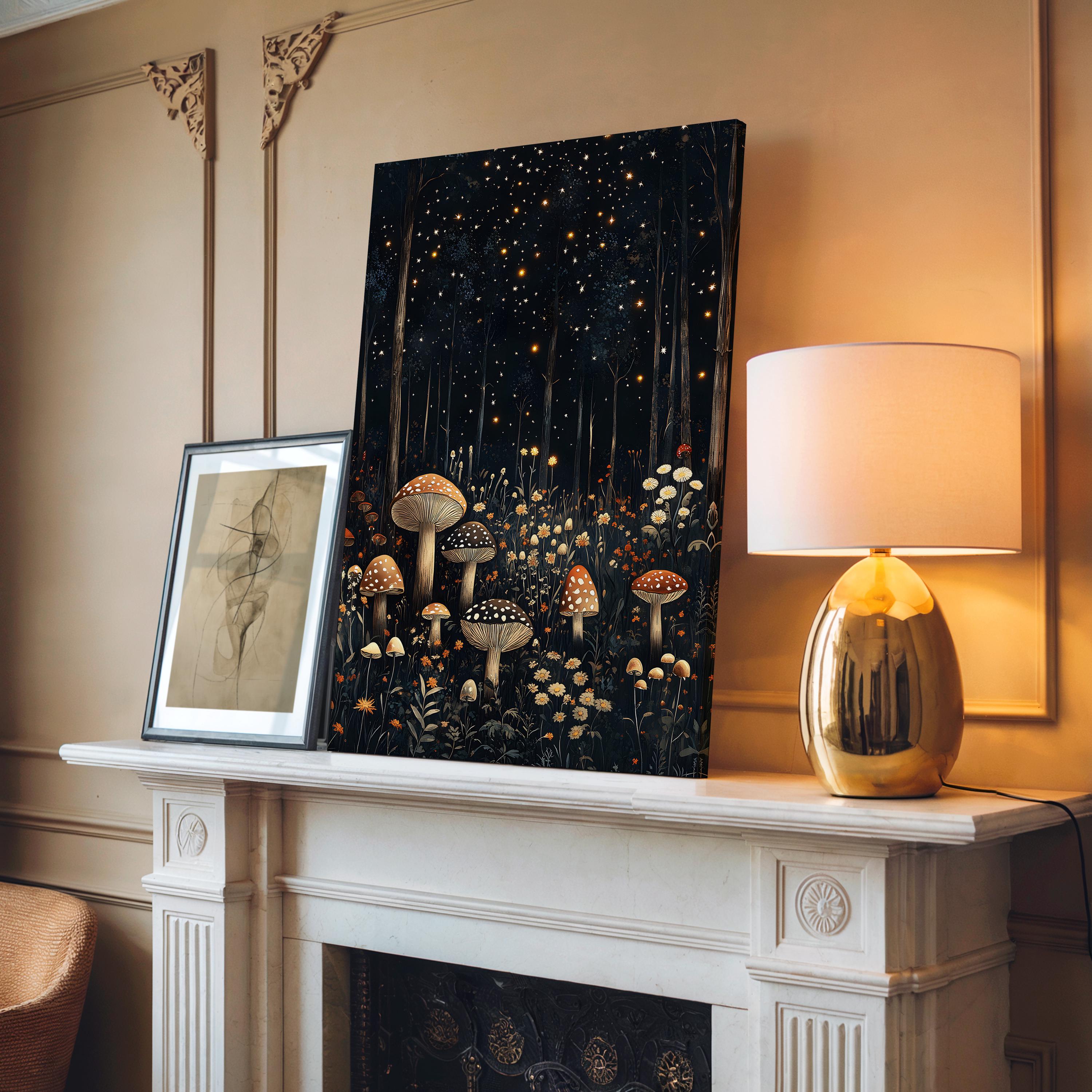 Dark Enchanted Forest Canvas Wall Art Print, Whimsical Gothic Decor ...