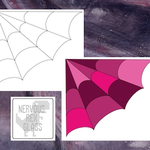 Stained Glass Spider Web Pattern 2 | DIGITAL PATTERN DOWNLOAD Hobby Version