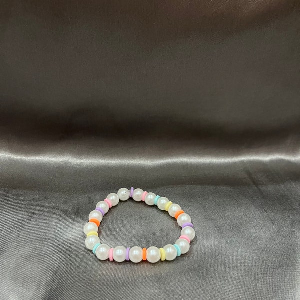 Faux Pearl Clay Bead Bracelet Etsy
