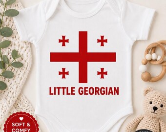 Little Georgian romper | Georgische babyromper | Georgian Pride-cadeau | Baby-outfit met Georgische vlag | Cadeau kraamcadeau | Romper voor baby's