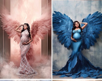 Set of 4 Angel Wings Digital Backdrops prop Digital Backgrounds Maternity Backdrop Overlays Studio Backdrops  Photoshop Fine Art Textures