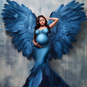 Angel Wings Digital Backdrop Set, Maternity Photography Overlays ...