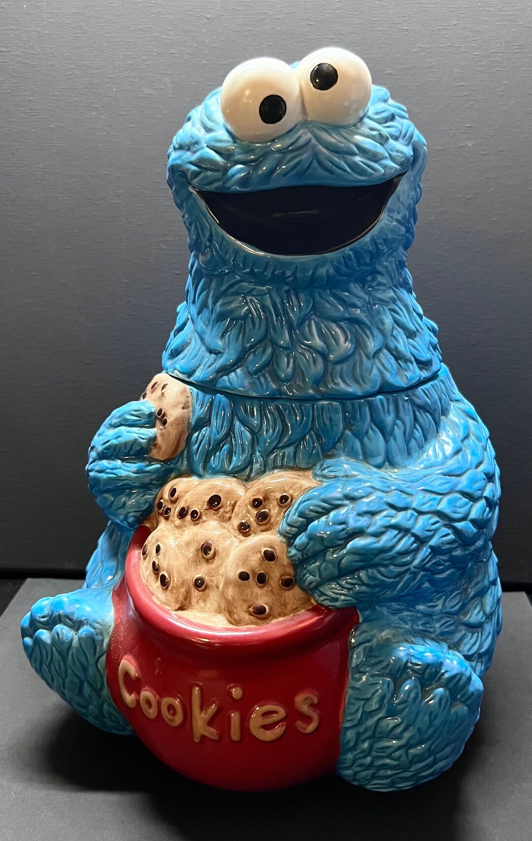 Mrs Feilds Vintage Cookie Monster Jar Etsy