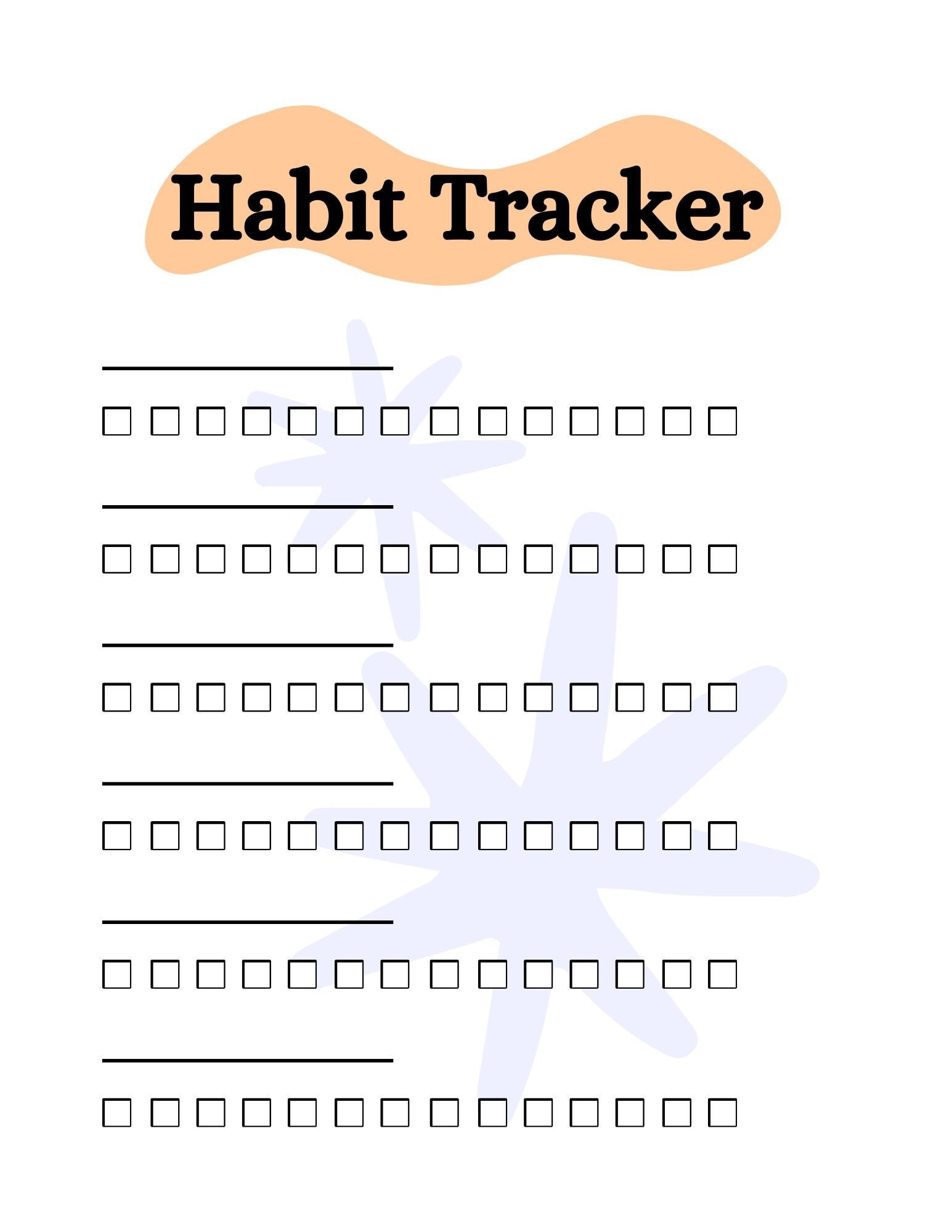 Printable Blank Habit Tracker - Etsy