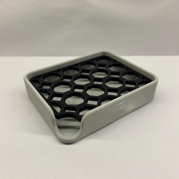 Modern Soap Dish with Drain – Honeycomb Design | Custom Colours Available | Bathroom Sink Tray
