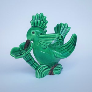Vogel Figur von Gunnar Nylund / 1950er Jahre / Zeitlose Eleganz / Exquisite Rörstrand Keramik Kunst / Schamotte Steinzeug