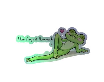 Holographischer Frosch-Aufkleber, Ich mag Frösche und Floorwork-Aufkleber, lustiger Frosch-Aufkleber, Pole Dance-Aufkleber, Amphibien-Aufkleber