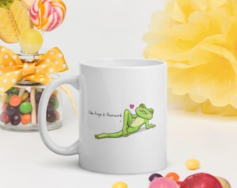 Frosch-Becher, ich mag Frösche und Floorwork-Kaffeetasse, lustiges Pole-Tänzer-Geschenk, Frosch-Liebhaber-Becher, Tanz-Humor-Becher, niedlicher Tierbecher